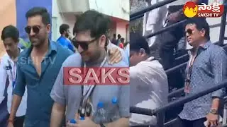 Sachin Tendulkar and Deepak Chahar Visuals at Formula E Racing Hyderabad @SakshiTV