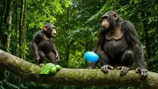 🐒 Monkey Water Balloon Splash 💦 | Funny Video #Shorts