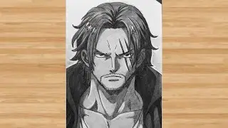 How to draw the Emperor 'Red-Haired' Shanks | Epic One Piece Pencil | simple steps tutorial