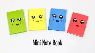 DIY Kawaii notebook of 1 sheet of paper - Mini notebook of on hands - Ideas for school - Mini note.