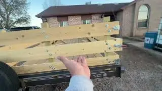 18 x 7 flat bed trailer with wooden side rails.  Comment if interested in specs.