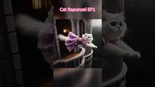 Cat Rapunzel Escape By Herself EP1 #catlover #disney #cutecat #funnycat #revenge #kitten #catstory