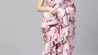 Ruffle saree designer frill saree pics for party wear/beautiful kucchu saree design's