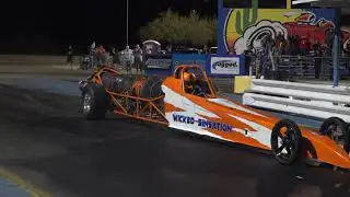 Wicked Sinsation Jet Dragster Night Pass at Fuel Altered Chaos 15 November 2025 Tucson Dragway 4K