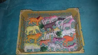 ASMR Unboxing 🎁🐅 Safari  Plastic Animal toys  Review & soft crinkle sound