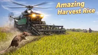 Harvesting Rice with Modern Technology