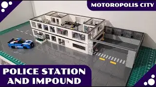 Lego Police station and impound MOC showcase