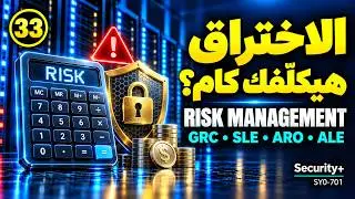 شرح عملي لحساب SLE, ARO, ALE في أمن المعلومات | مفاهيم Security+ GRC بأسلوب مبسط 🔥