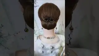Stylish good looking lower bun hairstyle trending fashion in girls #shorts
