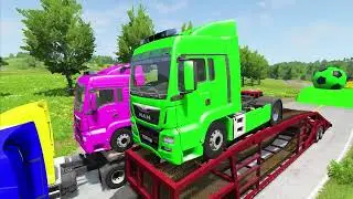 Lightning McQueen vs Trucks & G-Wagon &ndash; Who Survives? 😂 | BeamNG Drive