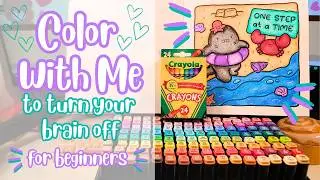 Color With Me For Beginners With Relaxing Music🎵🖍️| Shark Theme 🦈| Cozy Vibes By Coco Wyo
