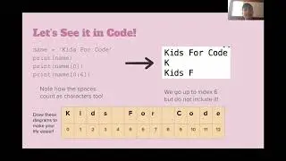 Kids for Code - Python: String Manipulation and For Loops