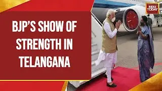 PM Modi Arrives In Hyderabad For BJP National Executive Meeting; TRS Holds Bike Rally In Telangana