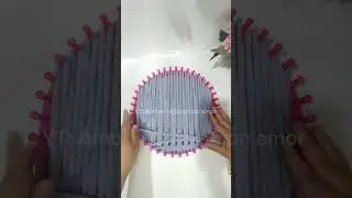 Cesta tejida en telar circular