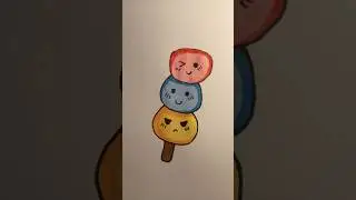 Cute Dango Drawing | Easy Kawaii Art Tutorial #shorts #ytshorts #colors #kawaii