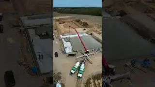 Pouring one end and setting final grade at the back of this 143x520 swine barn