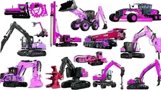 Road Construction Heavy Equipment, auger, dump truck, grapple, excavator, grader, truk, ekskavator, 