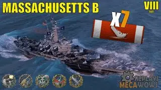 Massachusetts B 7 Kills & 176k Damage | World of Warships Gameplay