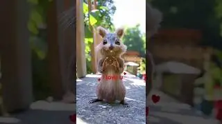 cute squirrel says i love you 💖💕