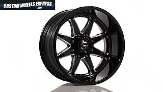 Fuel Hammer D749 Gloss Black Milled Custom Truck Wheel Spin