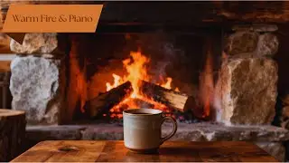 A safe place for your tired mind | 2 Hours Minimalist Piano & Fireplace For Study, Relax and Sleep