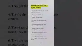 8 Psychology Facts About Quiet People | Mind-Blowing Personality Facts 🔍