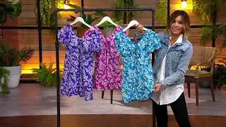 Fit 4 U Flutter Sleeve Printed Swim Dress on QVC
