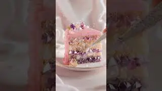 ASMR Slice of Edible Glitter Cake 🍰 #Shorts