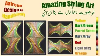 DIY 7-Color String Art Wall Hanging | Nails, Black Spray & Lasani Sheet Design | Aafreen Design