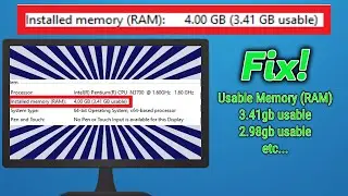 Fix Usable Memory /RAM Issue on Windows