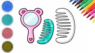 Cute Hand Mirror and Comb Drawing | Easy Art for Kids & Beginners