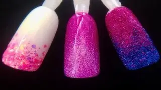 Easy Glitter Designs, gel encapsulation, ombre & sugaring (Easy Gel Nail Art Tutorial)