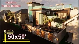 50x50 | 5 bhk | RCR creations | modern house design | interior designing | duplex | sketchup