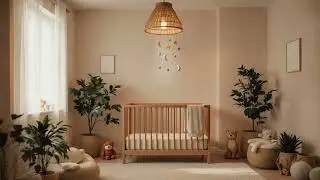 ✨ Cozy Minimalist Nursery Ambience | Calming Baby Room with Soft Light & Gentle Mobile