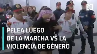 Pelea en Metro Cuauhtémoc por la marcha de mujeres contra violencia de género - Las Noticias