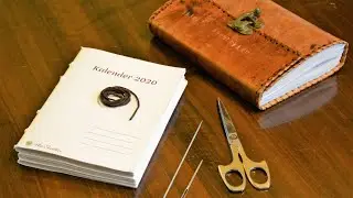 So bindest du den neuen Kalender in dein Lederbuch...