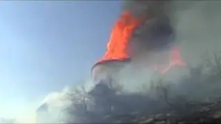 Slovakian medieval castle burns down - video