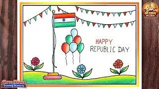 Republic Day Drawing Easy Step by Step | Indian Flag Art