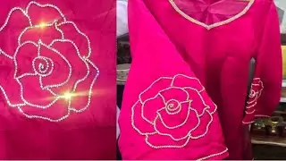 Rani pink zarkan flower work wala behad khubsurat designer suit with dupatta!#dress #shortvideo 