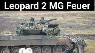 Kampfpanzer Leopard 2 A6 feuert mit Koax und Fla MG - MG3 - Panzerbataillon 203 - Maschinengewehr