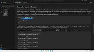 5.5 Mutator Methods 3 - Restrictive Mutator Methods