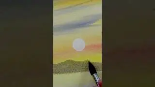 60-секундный урок акварели. Закатное небо.
