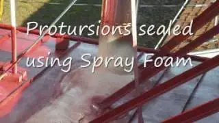 Metal Roof Restoration using Spray Foam and Roof Coatings
