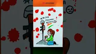 🪖🎖️Pulvama attack sad drawing 🇮🇳😭#blackday ⚫ #artzriteeshh #pulvamaattack #shorts