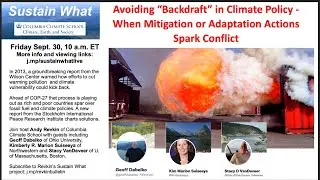 Avoiding &ldquo;Backdraft&rdquo; in Climate Policy - When Mitigation or Adaptation Actions Spark Conflict