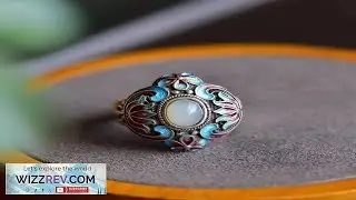 Antique Old Chinese Cloisonne Silver Inlay Gems Flower Jewelry Figure Ring