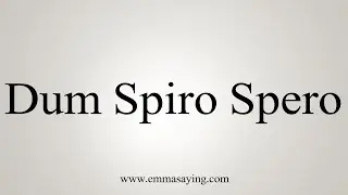 How To Say Dum Spiro Spero
