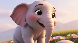 🐘 Baby Elephant Song | Cute 3D Kids Rhyme | Fun & Calm Bedtime Music 🌙✨