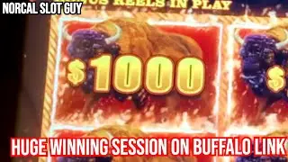 HUGE WINNING SESSION ON BUFFALO LINK + A BUFFALO GOLD JACKPOT HAND PAY @ Graton | NorCal Slot Guy
