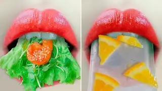 ASMR Shrimp Salad🍤🥗Sheet Jelly🍊Eating Sounds - AZURA ASMR #shorts